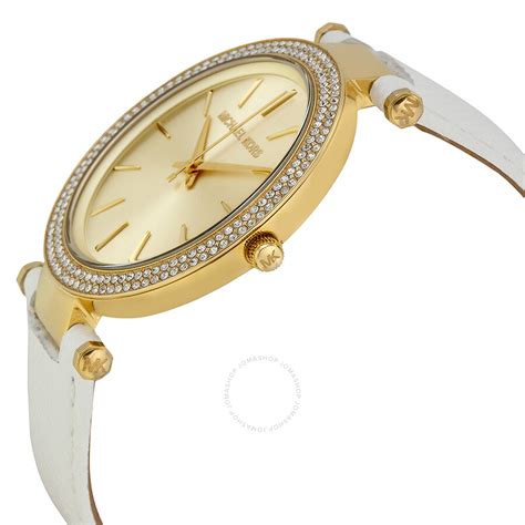 michael kors mk2391 damenuhr weiß lederarmband|Michael Kors Darci Champange Dial White Leather Ladies Watch .